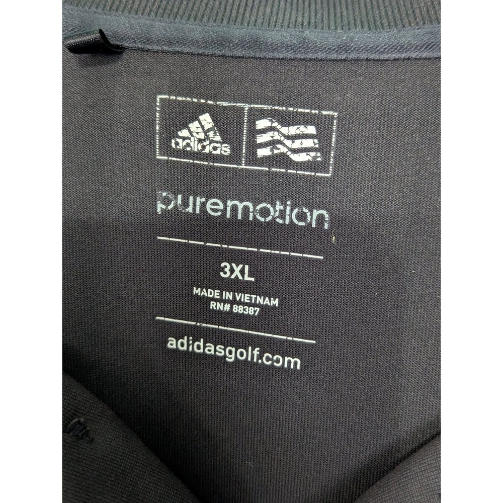 Adidas Pure Motion Golf Polo Shirt Size 3XL Black Short Sleeve - Picture 3 of 7